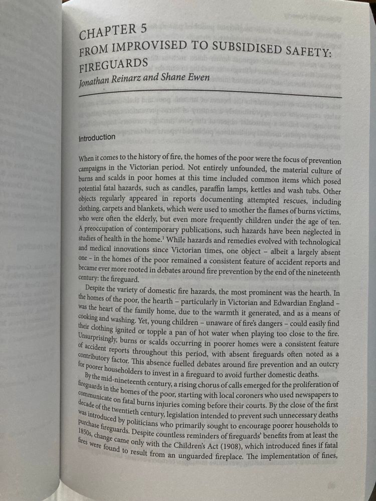 “From Improvised to Subsidised Safety: Fireguards”, by Jonathan Reinarz and Shane Ewen