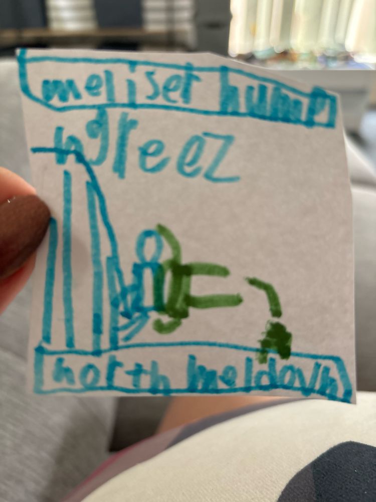 A child’s, hand drawn football card of Meliser Humphreez playing for North Melbourne Football Club