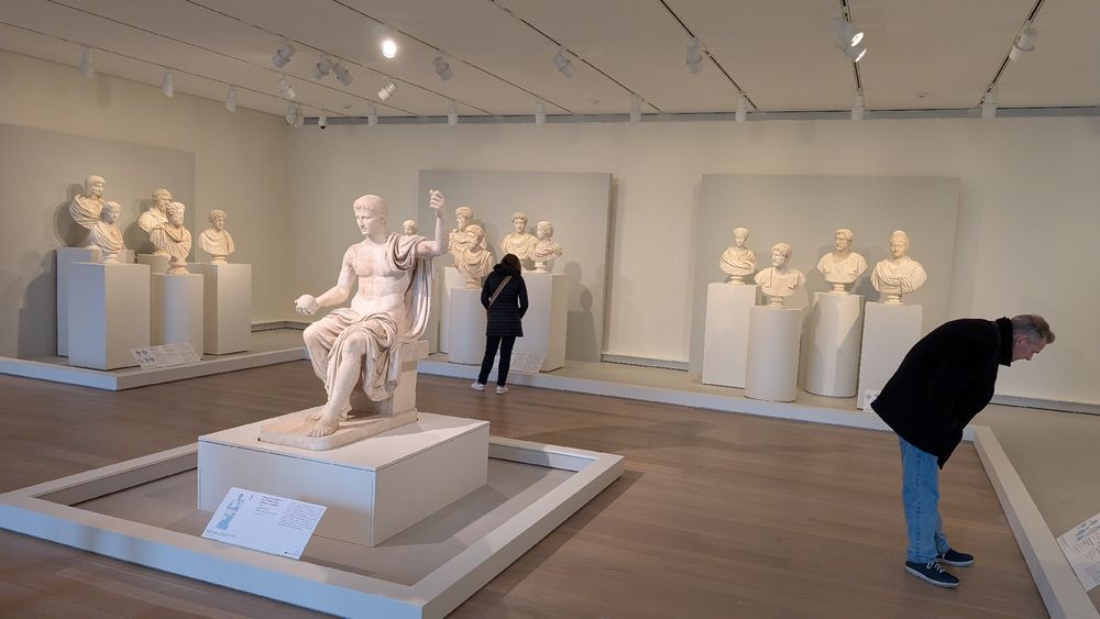 A room full of ancient Roman marble statues 