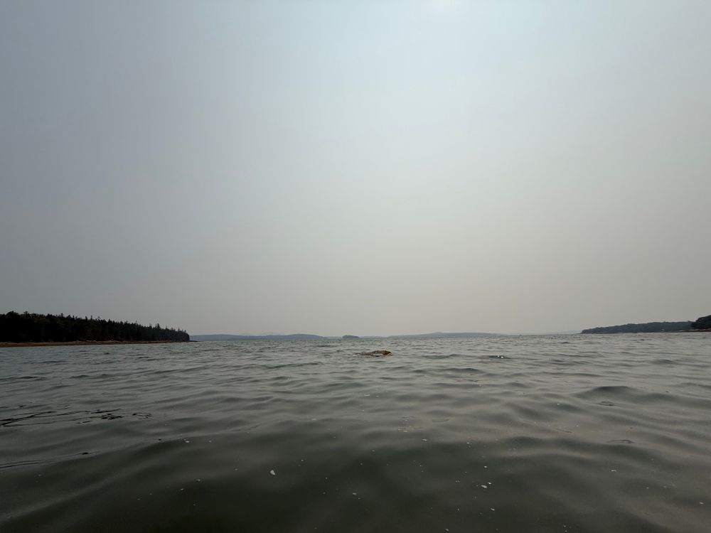 Photo of hazy skies over Mount Desert Island