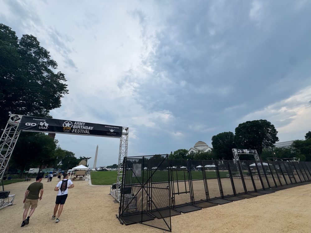 Entrance to the army birthday festival on the mall