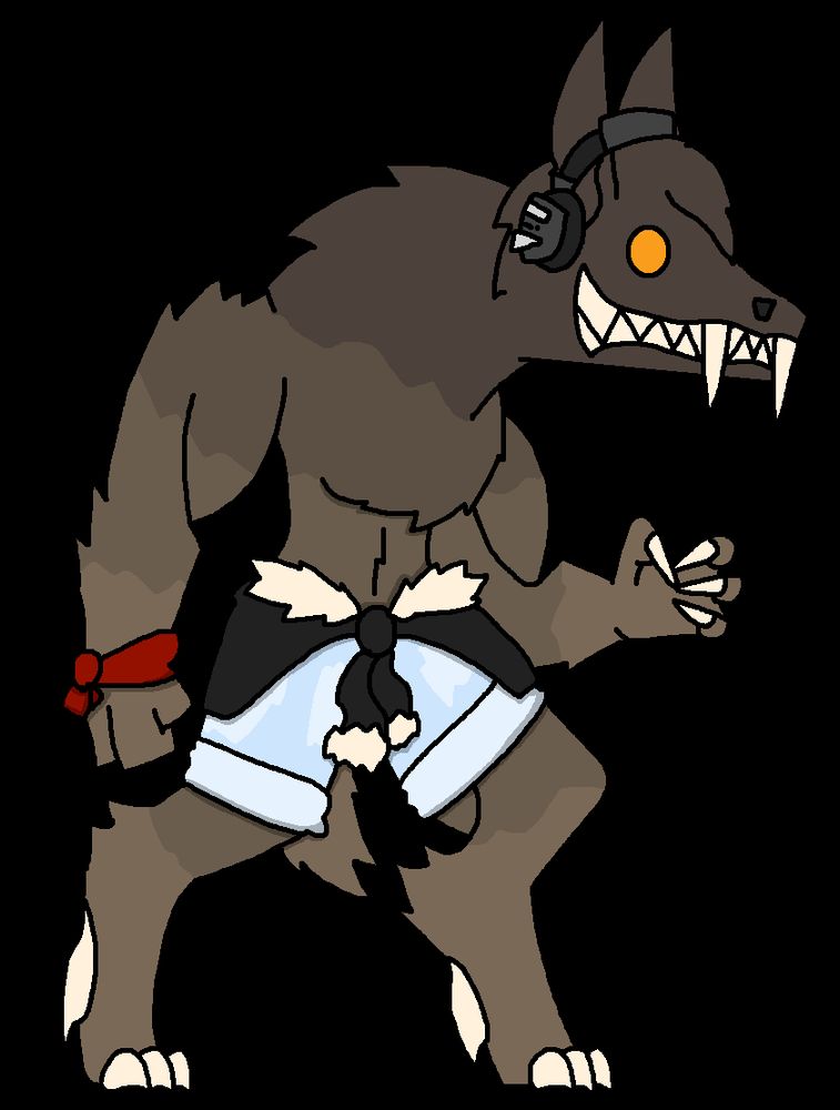 1 of the 5 forms a Garou can take: Crinos (werewolf).