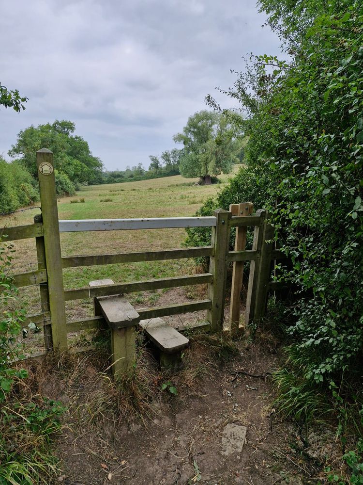 A beautiful Gloucestershire stile resplendent with decorative reinforced steel top bar.