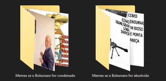 duas pastas de compudador. Esquerda: 