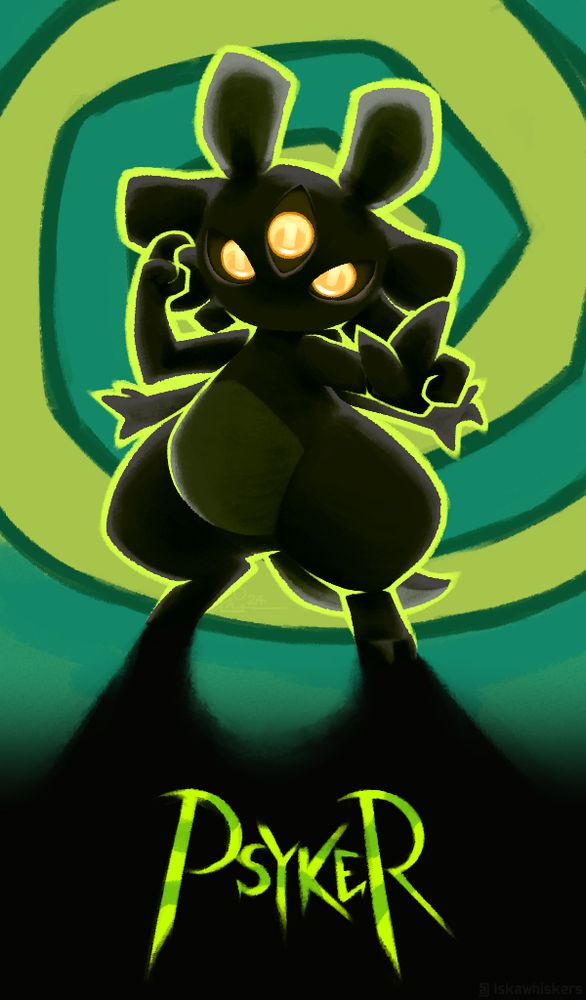 1024x600 card for the Psyker Resonant subtype

Bwib stands facing the viewer, his front cast in shadow.  His upper right arm points to his temples, while his left makes a pointing motion forwards.  His lower two arms are splayed behind him.

The word "PSYKER" is written in his shadow, in Tim Burton-esque green text.