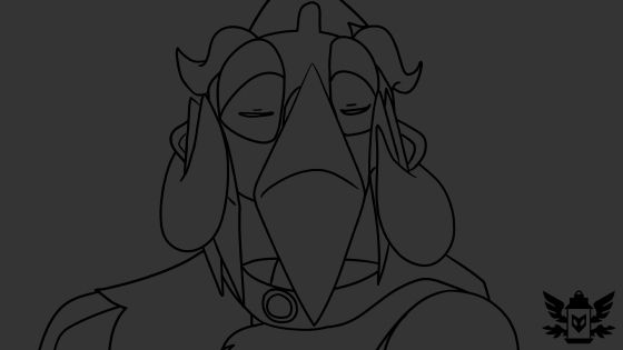 Short animation of "Howl's Song" novel protagonist- Vortex the Werewolf- getting ready to cover herself in her cloak. She messes up by twisting her foot too fast and barely catching herself, but too late in stopping the transformation.