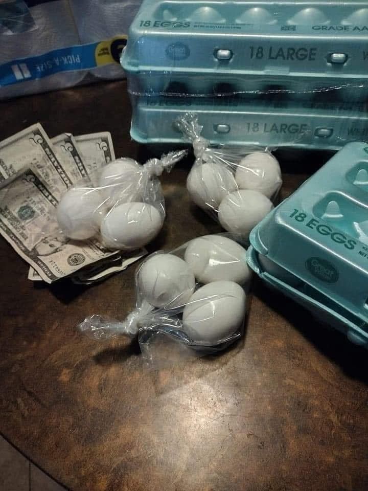 Selling bundles of three chicken eggs for $5!