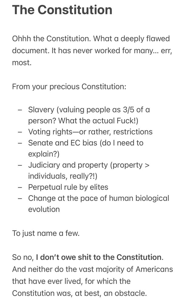 Some of the very many flaws in the US Constitution.