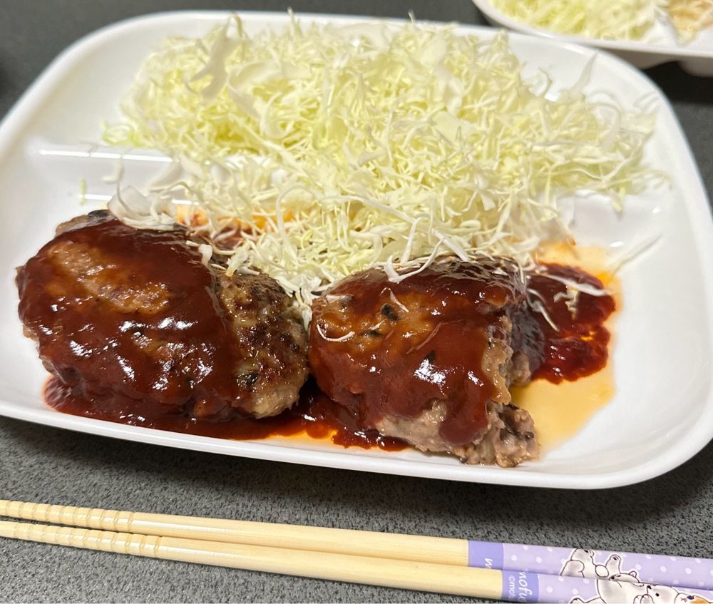 彼氏の手作りのハンバーグ！とてもおいしかった！