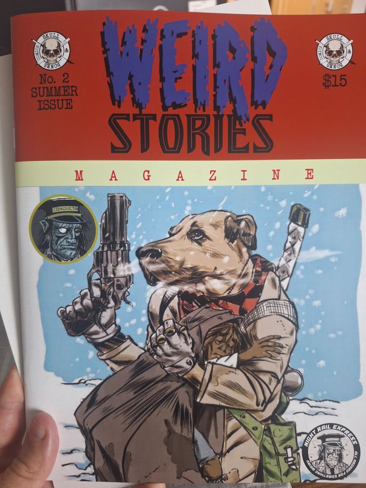 Weird Stories comic book cover with a canine space marine.