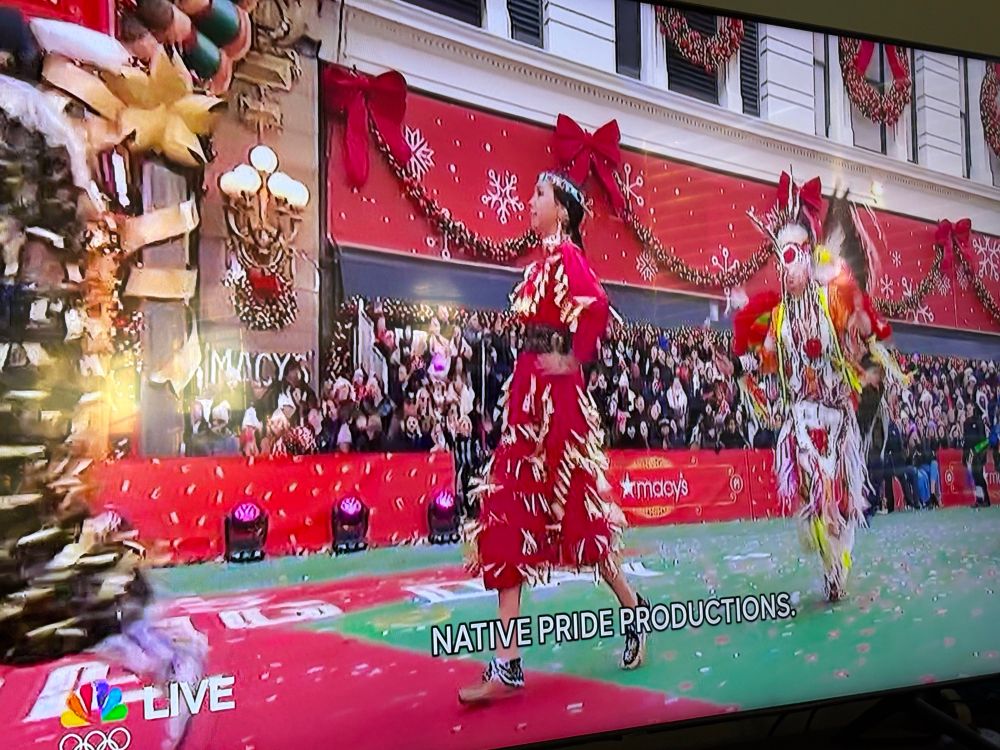 Native Pride Productions performing at the Macys thanksgiving Day Parade 