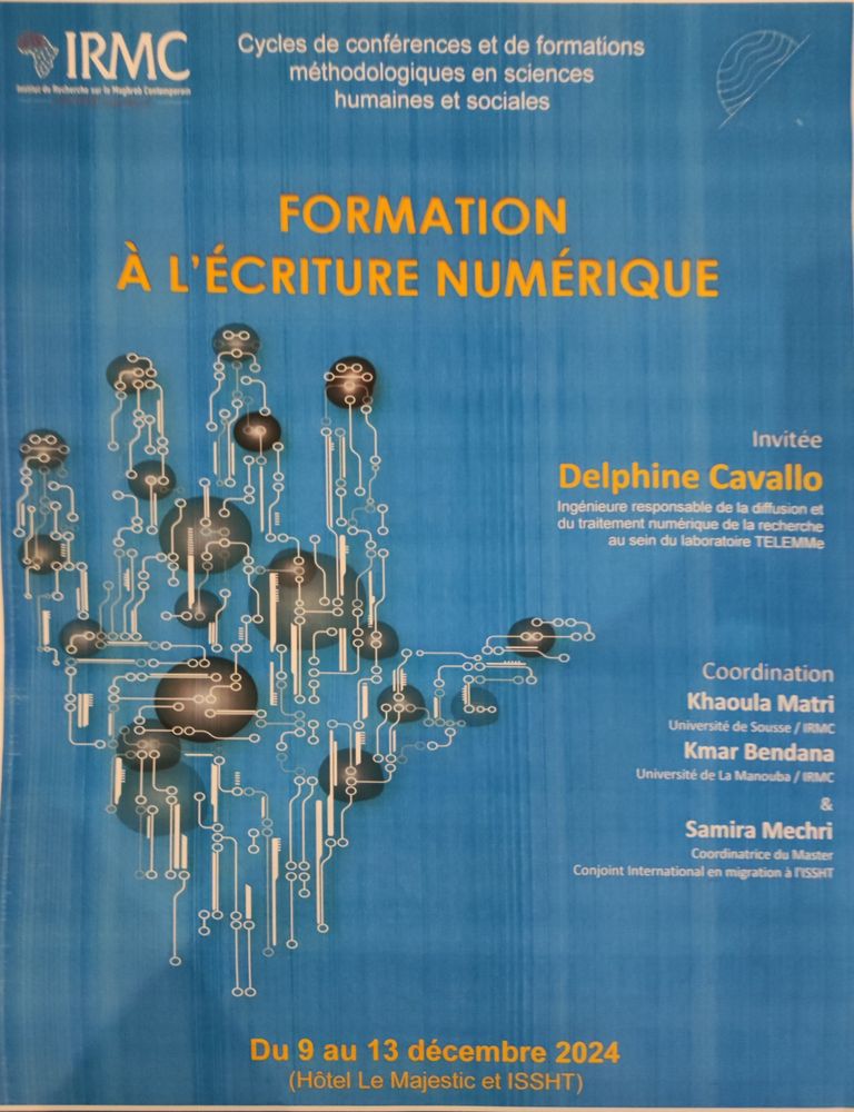 Affiche de la formation à l'écriture numérique, IRMC / Madar 