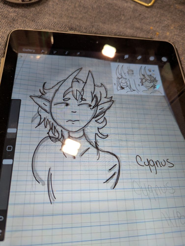 First process of drawing of drawing my oc Cygnus 