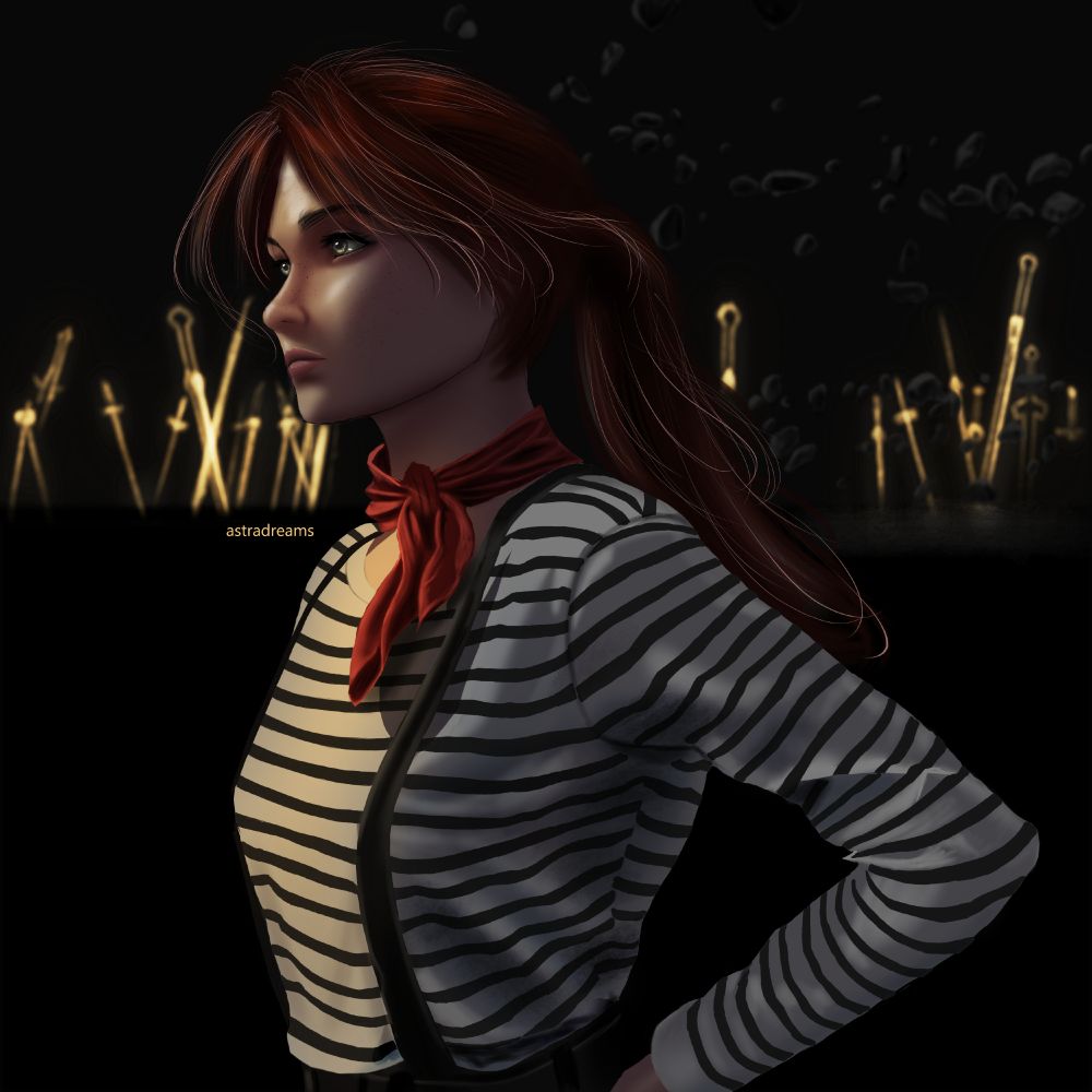 Artwork of Maelle from Clair Obscur Expedition 33 in her standard outfit.