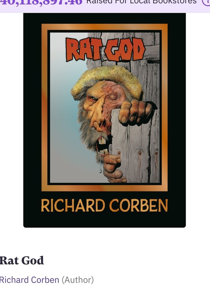 screenshot of bookshop dot org preorder page for a new edition of richard corben's rat god comic