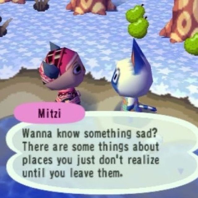Mitzi: “Wanna know something sad?  There are some things about places you just don’t realize until you leave them.”