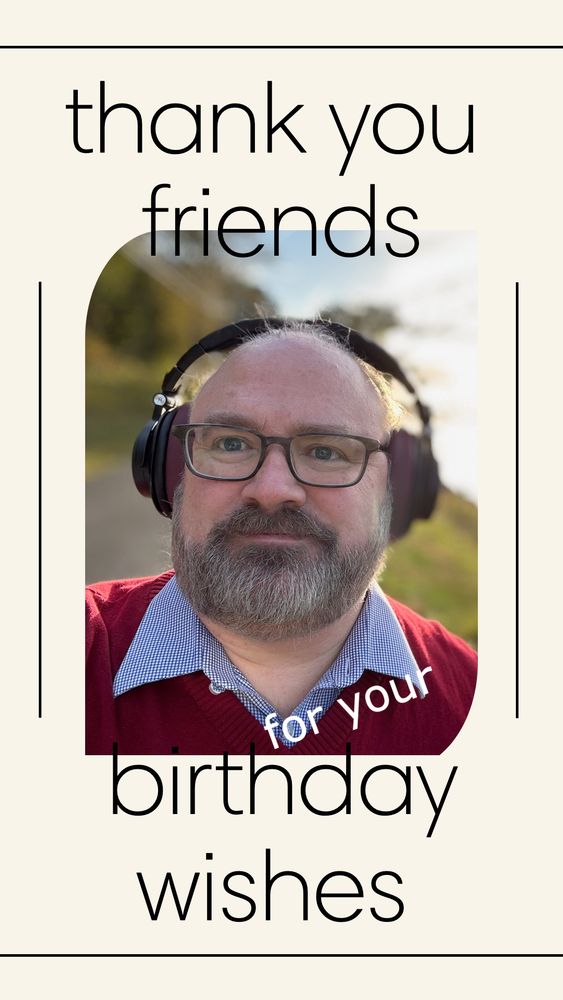 Photo of Nicholas Schiller with the text thank you friends for your birthday wishes