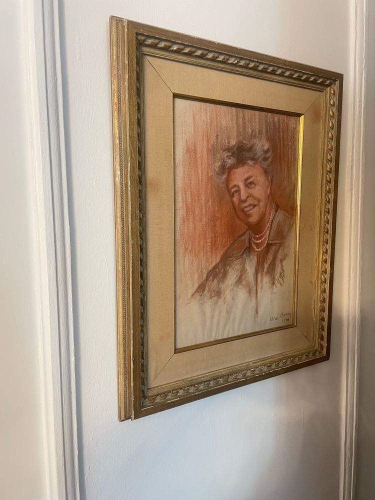 A portrait of Eleanor Roosevelt. 