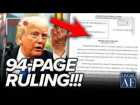 Trump IRS Scheme SHUT DOWN by Federal Judge in BLISTERING RULING