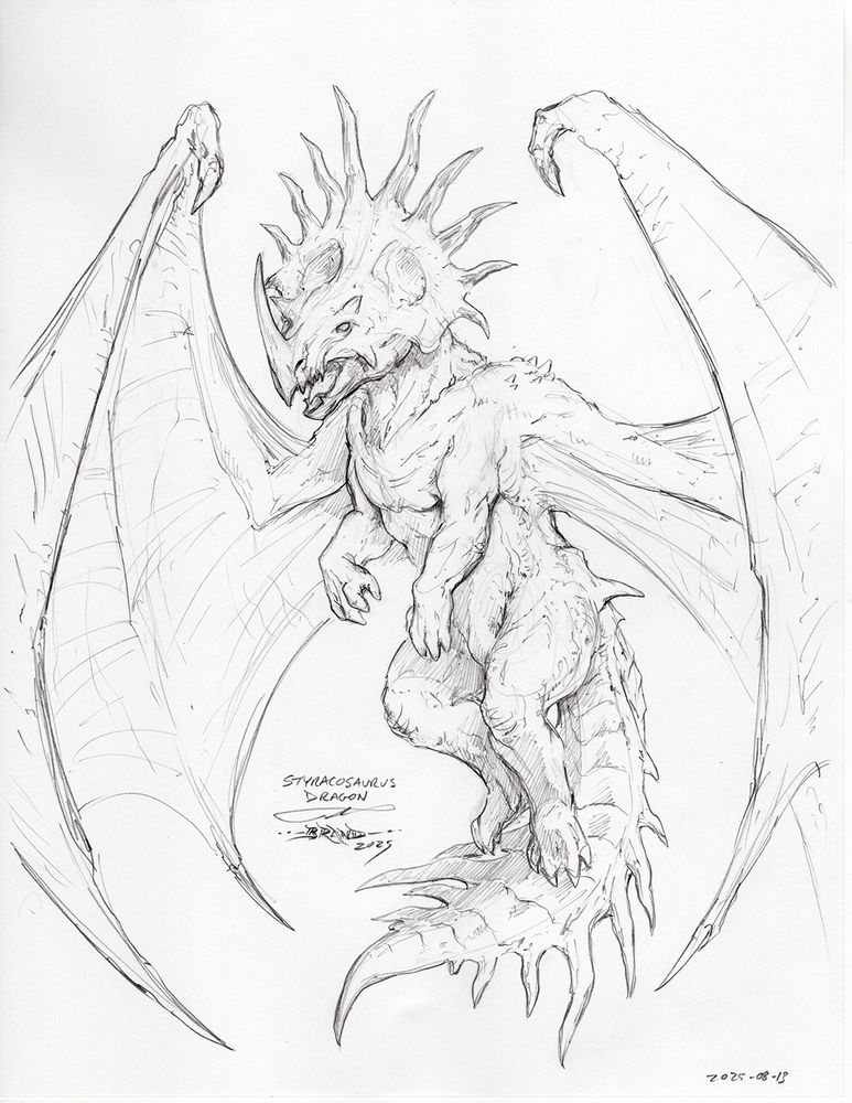A styracosaurus-dragon mashup