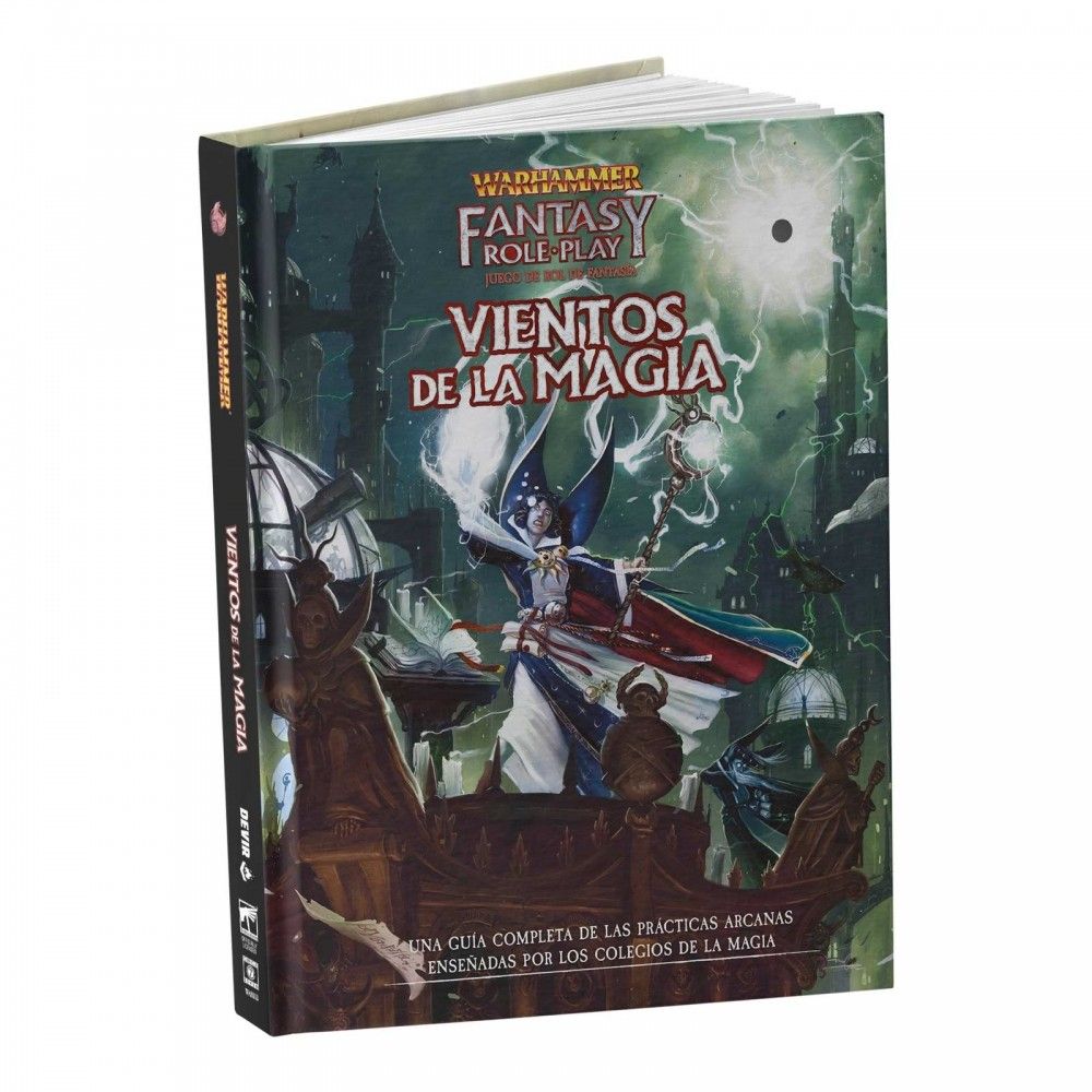 Portada de Warhammer Fantasy RPG 4ed: Vientos de la magia en español publicado por Devir.