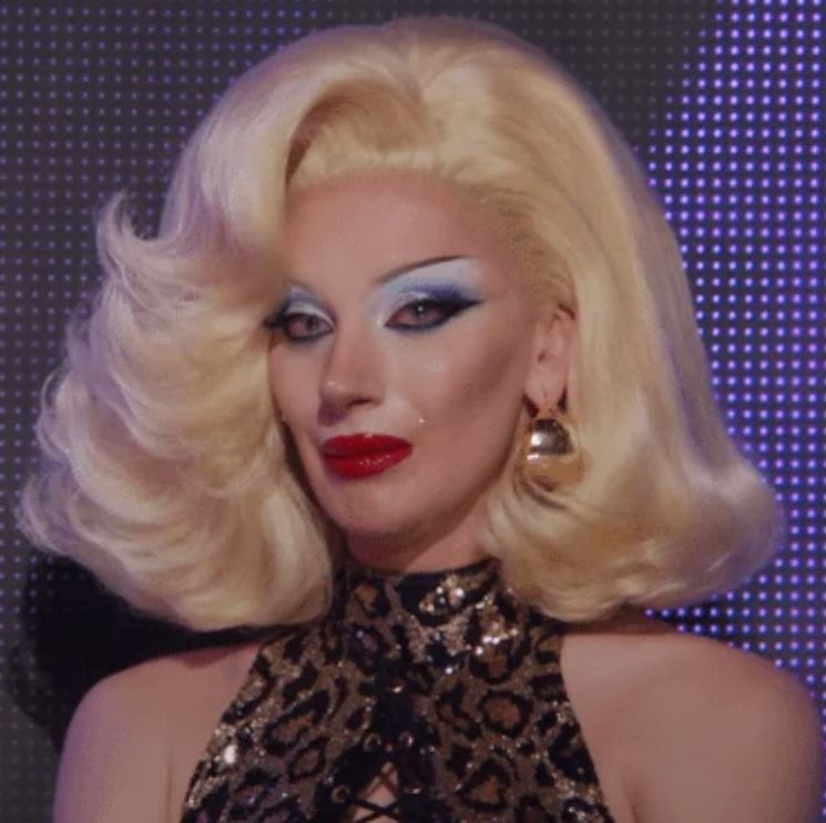 Bosco the drag queen shedding a single tear 