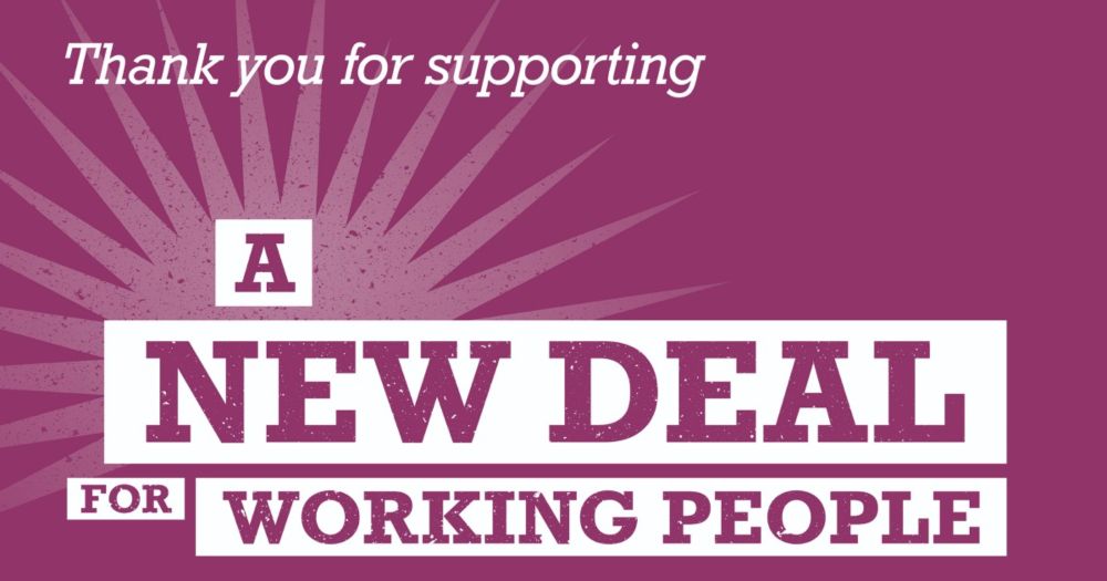 Write a postcard to your MP: We need a New Deal for Working People