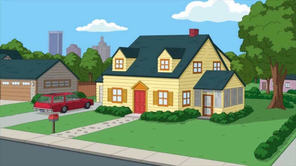Exterior shot of Family Guy house