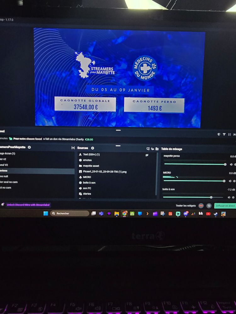 Écran de fin de l'événement 