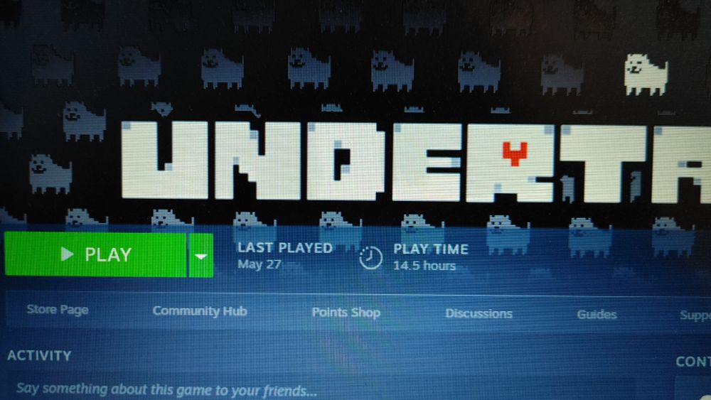 steam playtime for undertale being 14.5 hours
