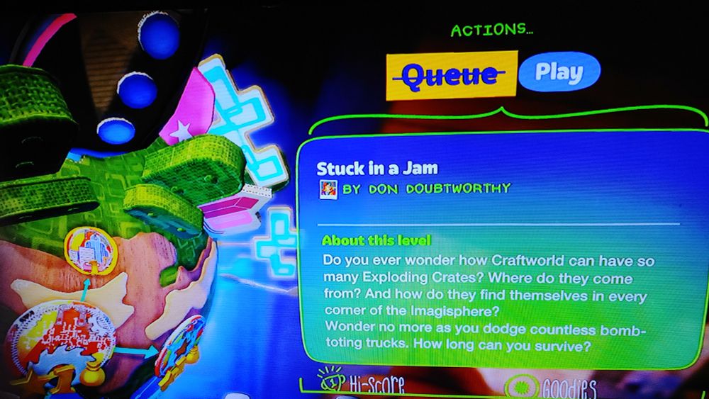The level "stuck in a jam" in LittleBigPlanet Karting