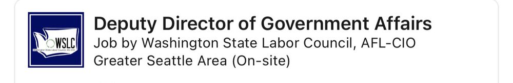 Deputy Director of Government Affairs job posting