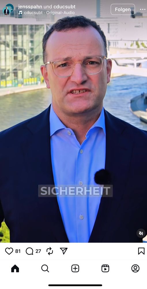 Screenshot Video von Jens Spahn zu Israel