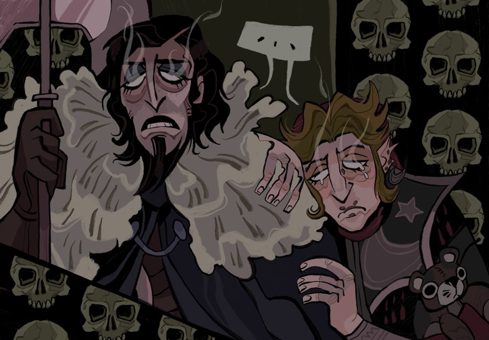 Vidarr and Shiori (Abiding_artist 's OC, Instagram) being posessed 