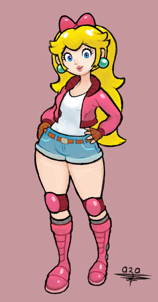 Artwork of Peach in her Touring Outfit from Mario Kart World.