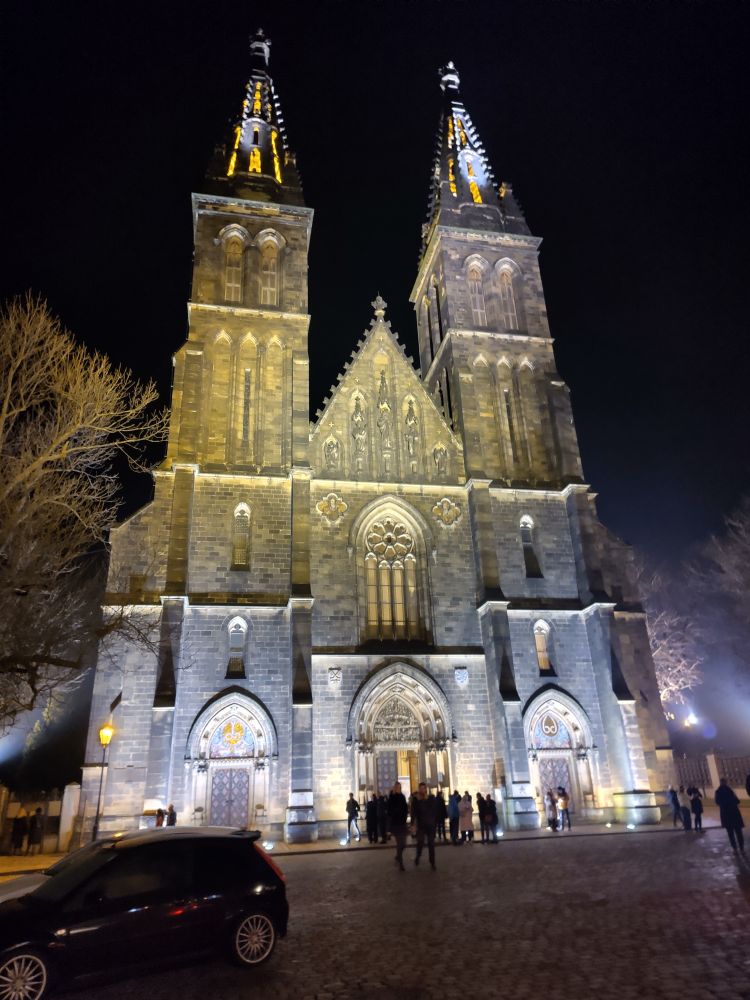 Amazing church all lit up at night