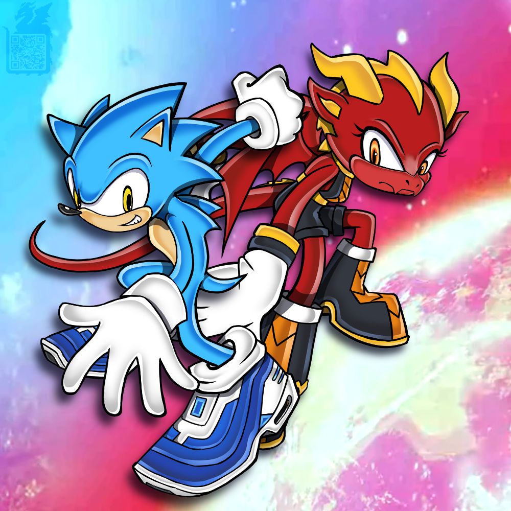 Static and Pixel in the sonic adventure 2 pose
