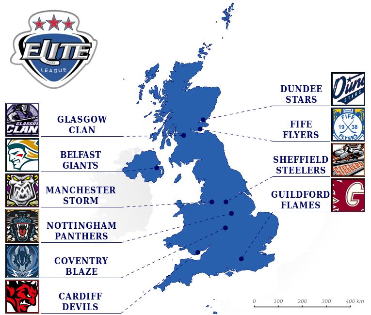 Ice hockey  map Uk