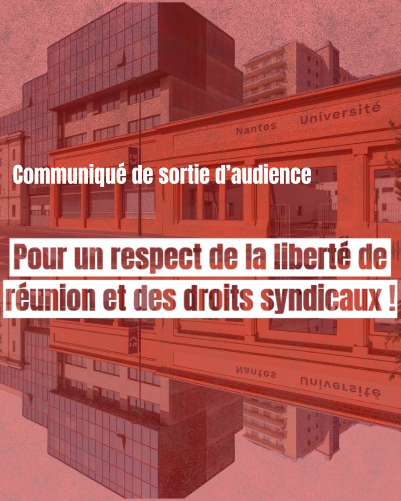 Communiqué de sortie d'audience

Pour un respect de la liberté de réunion et des droits syndicaux