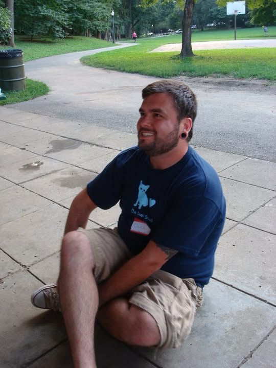 No clue what I was doing or what was on my shirt, or why I have a name tag on.