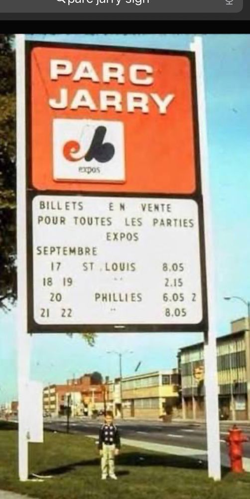 A sign for the Expos’ old stadium,  Jarry Park