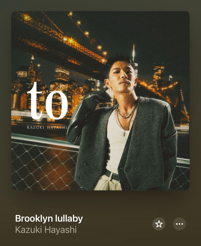 Screenshot of ‘to’ album cover in Apple Music with ‘Brooklyn lullaby’ by Kazuki Hayashi playing