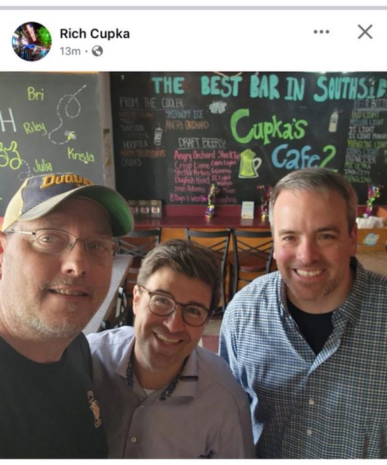 Picture of "Democrat" Corey O'Connor with right wing bar owner Rich Cupka