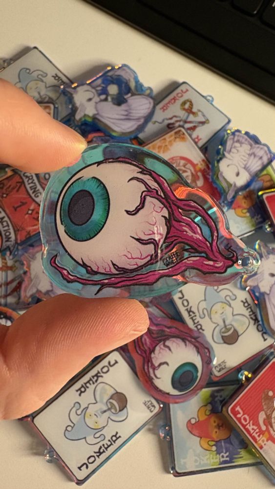 acrylic keychain of an eyeball