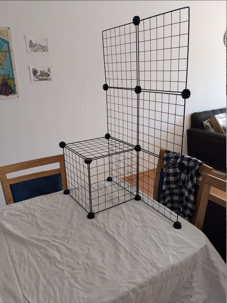 a living room table with a grid setup, trying out the new 30x30cm grids