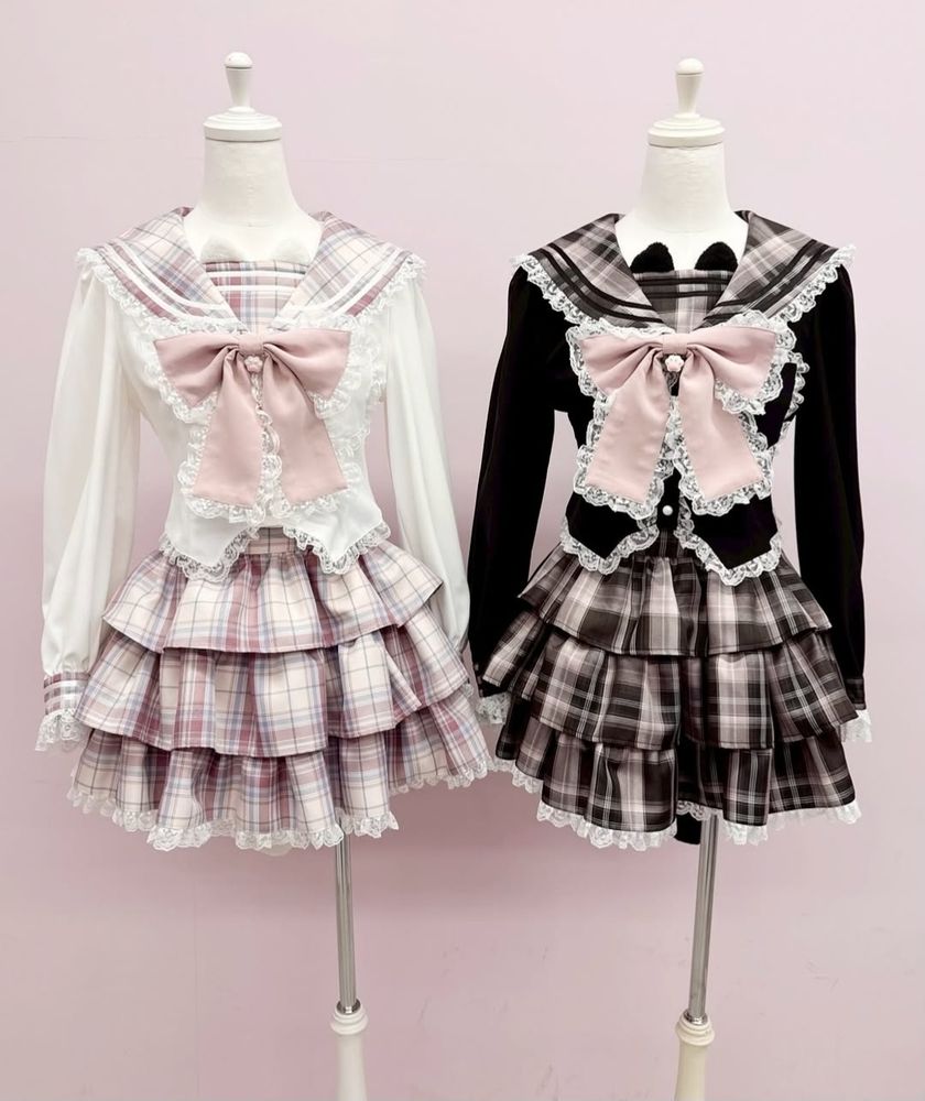 ank rouge jirai kei plaid pink set up