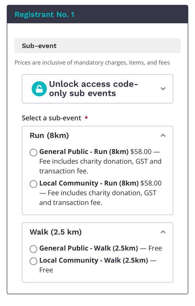 Walking and running options only