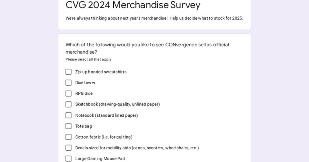 CVG 2024 Merchandise Survey