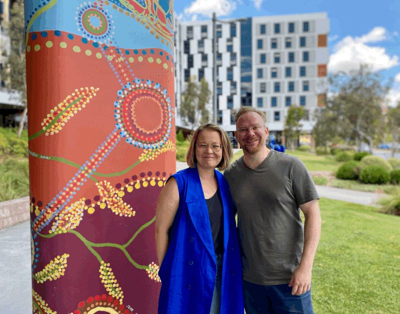 Taina (left) and Hans (right), taken during Taina's visit to the Centre for Deliberative Democracy in 2024.