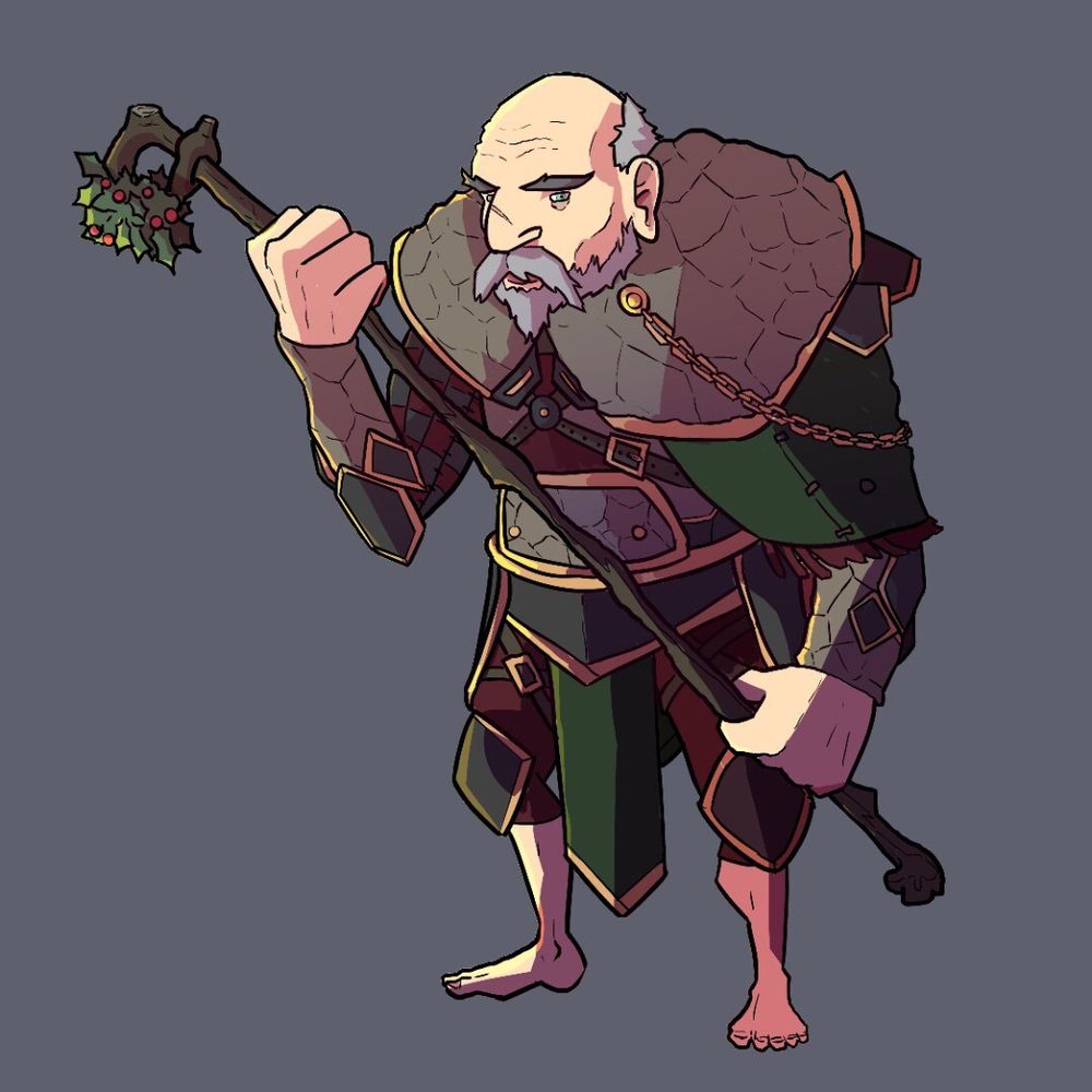 An illustration of an elderly dwarf